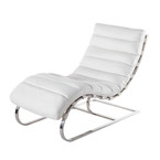 Lounger White Leather 