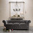Canapé 3 places fixe velours gris <br />Chesterfield