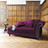 Vaste méridienne met 2-3 plaatsen in aubergine fluweel