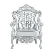 Fauteuil argent capitonné Barocco