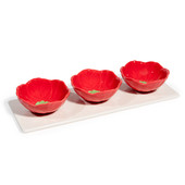 Plateau 3 coupelles Coquelicot