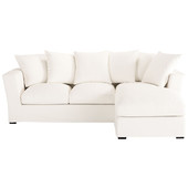 Corner sofa (right daybed) in Ivory cotton, seats 5,