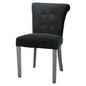 Chaise velours noire capitonnée Boudoir