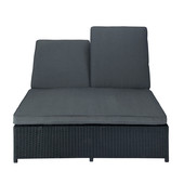 Dubbel zonnebed zwart Antibes