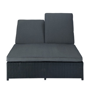Dubbel zonnebed zwart Antibes