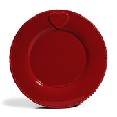 Assiette plate Lovely rouge <br /> - Lot de 6