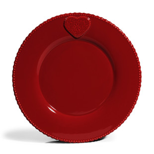 Plato llano Lovely rojo <br /> - Lote de 6
