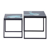 Ensemble de 2 tables basses indus grises Scooter