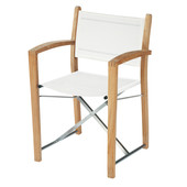 Fauteuil de jardin blanc teck et acier Capri