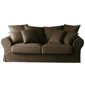 Sofa bed 3-seat convertible sofa in Chocolate <br />Bastide