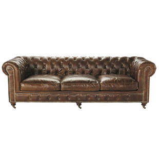 Canapé cuir 4 places Vintage