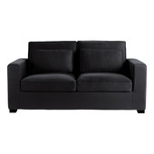 Schlafcouch 2/3-Sitzer, ausziehbar, schwarz <br />Milano