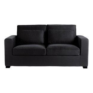 Schlafcouch 2/3-Sitzer, ausziehbar, schwarz