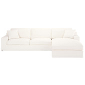 Corner sofa in Ivory cotton, seats 5, Stuart