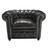 Black leather armchair  Vintage