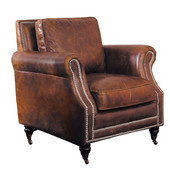Fauteuil cuir marron Baudelaire