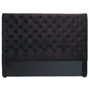 Tête de lit 140 cm chocolat <br />Chesterfield