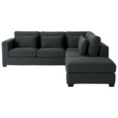 Corner sofa in Charcoal Grey Monet fabric, seats 5
