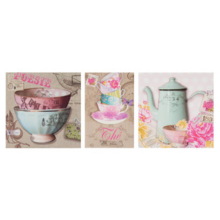 3-teiliges Bilderset Cup of Tea