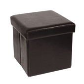 Pouf coffre pliable brun