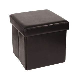 Pouf coffre pliable brun