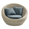 Fauteuil de jardin rond gris <br />Saint-Raphaël