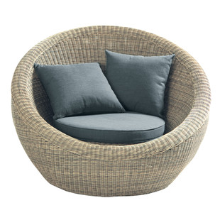 Fauteuil de jardin rond gris <br />Saint-Raphaël