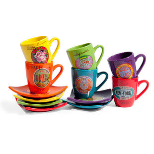 Assortiment de 12 tasses et soucoupes Voyage