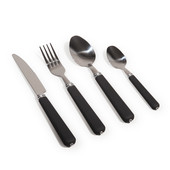 Soft black 24-piece cutlery set