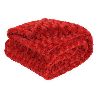 Roses red fur blanket