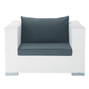 Fauteuil de jardin carré blanc<br />Antibes