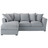 Corner sofa (left daybed) in blue grey linen, seats 5,