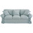 Schlafsofa 3/4-Sitzer Leinen blau mit Graueffekt