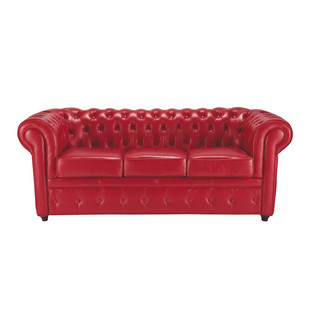 Sofa Dreisitzer, nicht ausziehbar, rot