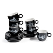 Coffret 6 tasses et soucoupes Petit café