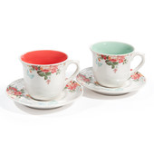 Assortiment de 6 tasses et soucoupes à café Pompadour