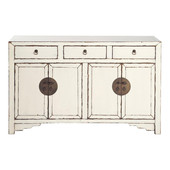 Credenza bassa cinese a 2 ante bianca Pekin