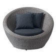 Fauteuil de jardin rond taupe Palerme