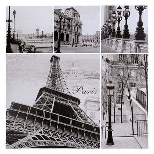 Small Set of 5 Paris Photos Canvas Prints