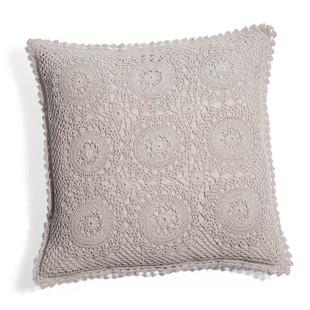 Crochet grey cushion cover