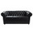 Black leather sofa  Chesterfield