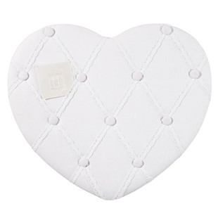 Tablero Corazón blanco bordado