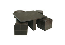 Couchtisch und 4 Hocker  Soho