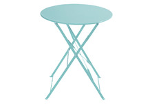 Table de jardin ronde turquoise pliante