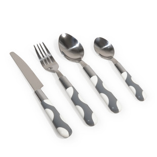 Sixties large grey polka dot cutlery set