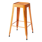 Tabouret de bar indus orange Jim