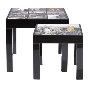 Conjunto 2 mesas bajas Manhattan lacadas