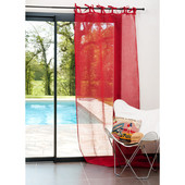 Vorhang Leinen rot Schleifen <br /> - Set aus 2