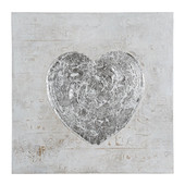 Toile Coeur argent