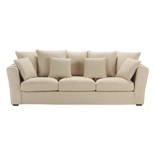 Divano 4 posti fisso beige <br />Balthazar